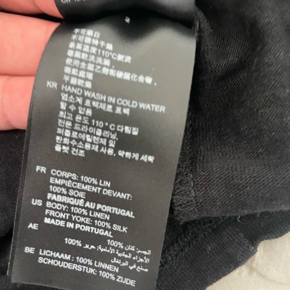 Sandro Black Linen Sleeveless Ruffled Silk Blouse - Picture 5 of 7